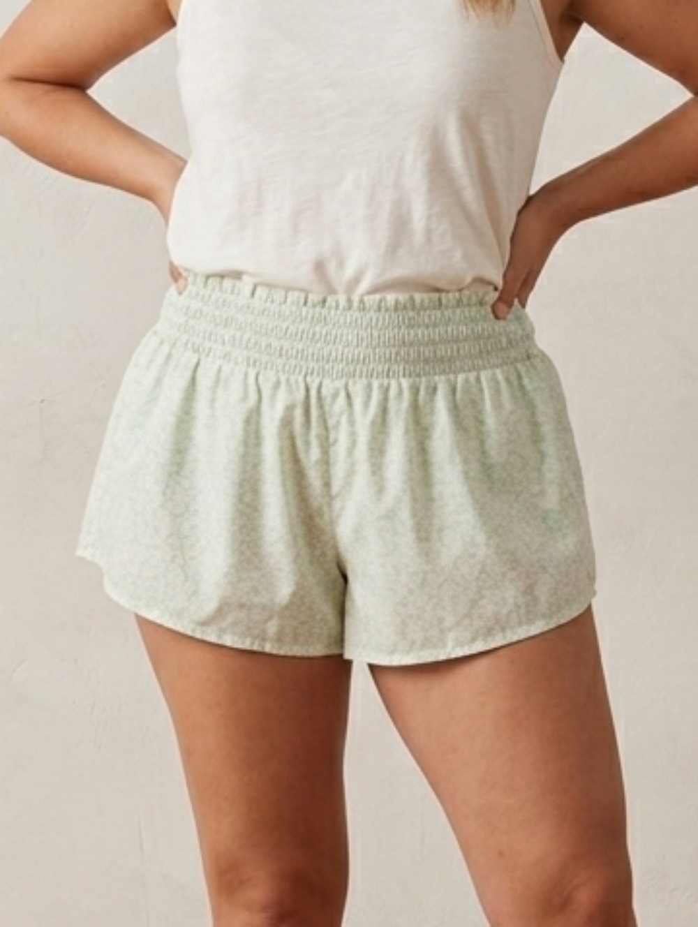 Aerie Unlined Mint Floral Athletic Shorts